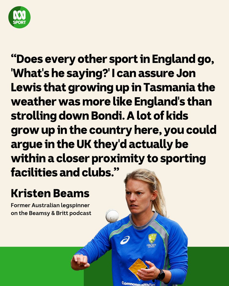 Utterly ridiculous or a fair comment? 😆🏏

In the wake of England losing the Women's Ashes, head coach Jon Lewis pointed out Australia's warmer climate and suggested that has made the home team naturally more athletic.

🎧 Beamsy &amp; Britt podcast: ab.co/4hgEmmz #Ashes