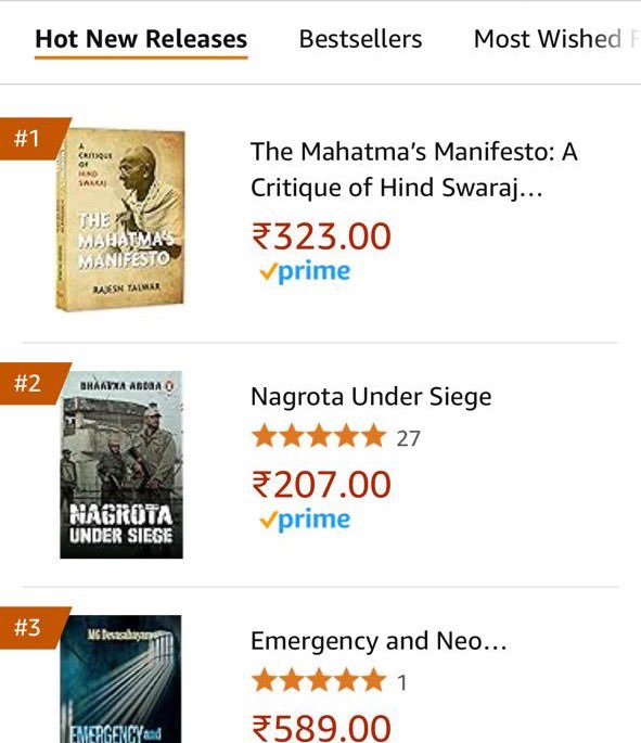 LipikaB's tweet photo. And The Mahatma’s Manifesto (Om Books) by Rajesh Talwar opens at number 1 of the Hot New Releases.

Yay! And Congratulations 

@TheRajeshTalwar @ombooksdelhi https://t.co/ThAbU5Z5mb