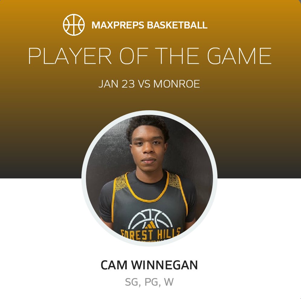 Forest Hills Men's Basketball (@foresthillsmbb) on Twitter photo Congratulations to <a href="/CamWinnegan_2/">Cam Winnegan</a> for being named POG is Thursdays win vs. Monroe. <a href="/UCHOOPS/">Union County Hoops, Football, Baseball & Softball</a> <a href="/ForestHillsHSNC/">Forest Hills High School</a> <a href="/FHHS_Athletics/">FHHS Athletics</a> <a href="/UCPSNCAthletics/">UCPS NC Athletics</a> Congratulations to <a href="/CamWinnegan_2/">Cam Winnegan</a> for being named POG is Thursdays win vs. Monroe. <a href="/UCHOOPS/">Union County Hoops, Football, Baseball & Softball</a> <a href="/ForestHillsHSNC/">Forest Hills High School</a> <a href="/FHHS_Athletics/">FHHS Athletics</a> <a href="/UCPSNCAthletics/">UCPS NC Athletics</a>