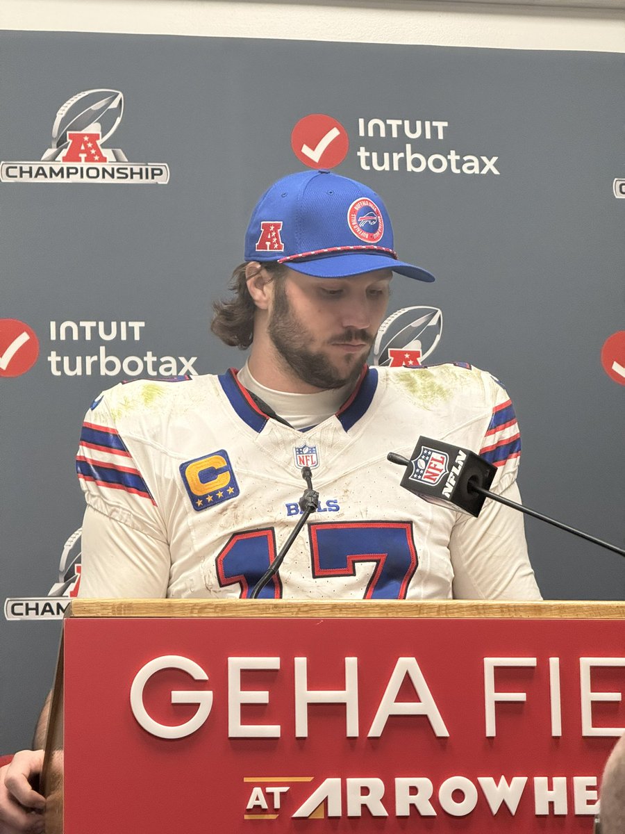 Josh Allen is crushed. He can barely talk.