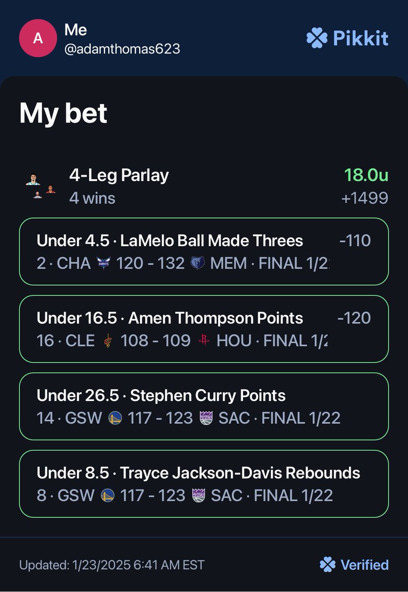 +1499 hit on Thursday using the <a href="/OddsShopper/">OddsShopper</a> +EV tools. <a href="/gehrenbergdfs/">Greg Ehrenberg</a> <a href="/shanderbets/">ShanderBets</a>