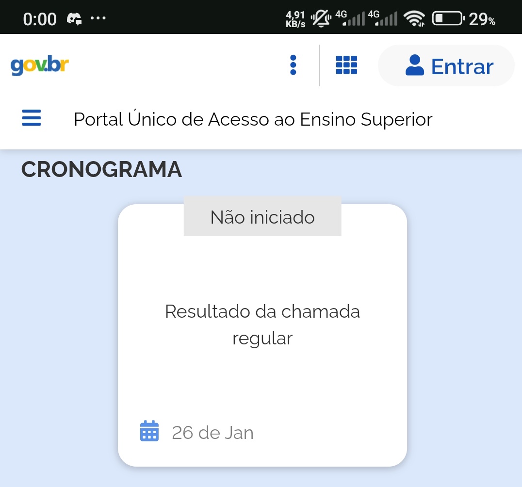 Kkkkkkkkk os cara estão trabalhando porra nenhuma mano , já é 00:00 27/01 e o bagulho ainda consta que vai sair 26/01 🤡🤡🤡 , Me aprova Sisu , deixa eu formar e fazer estágio aí pra melhorar seu site pelo amor de Deus