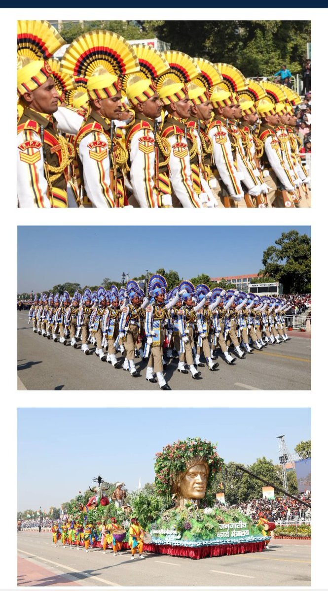 DrSanjibG's tweet image. The 76th Republic Day at Kartavya Path was unique as it focused on the triology of Bharat&apos;s unity, strength and heritage. This made the entire celebration a vibgyor of poly-culturalism. Photos from #ModiApp