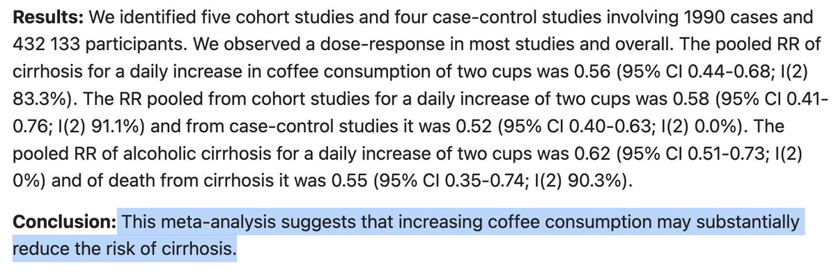 caffeinepump's tweet photo. LIVER DETOX?

Caffeine activates the enzyme paraxanthine, which breaks down fat stored in liver cells. It also reduces levels of liver enzymes like ALT and AST, markers of liver damage. The liver is extremely important for healthspan and overall perfromance, but it is often overlooked.

The stats dont lie:

Up to a 70% lower risk of liver cirrhosis.
A 40% lower risk of liver cancer.