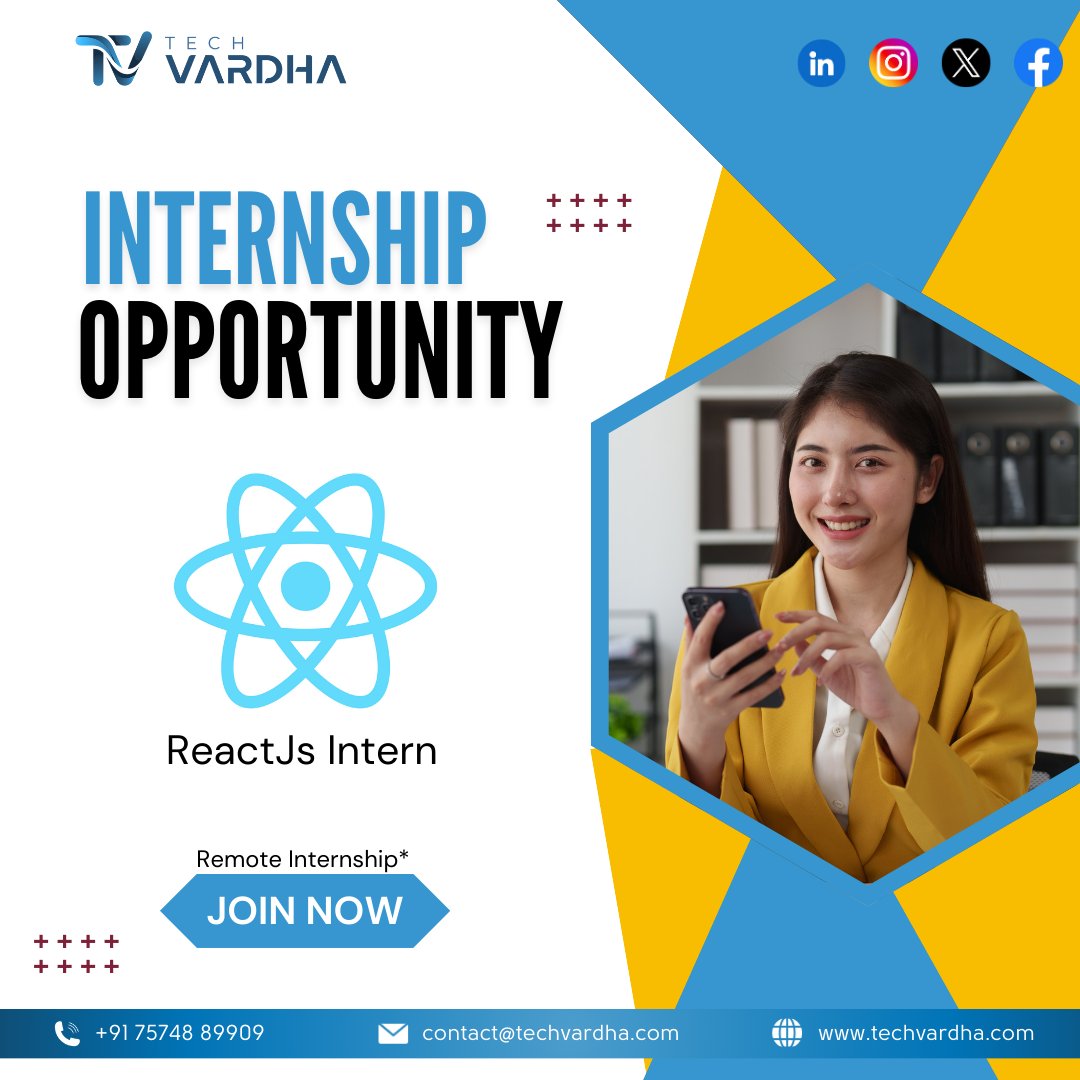 TechVardha's tweet photo. ๐ We're Hiring ReactJS Interns!๐
Passionate about web development? Join Tech Vardha to gain hands-on experience and work on real projects!
๐ง Apply: contact@techvardha.com
๐ More: https://t.co/i6ZIKoC8wN
#ReactJS #Internship #HiringNow #WebDevelopment #TechVardha #ITSoutions https://t.co/rKdgjLPtf0