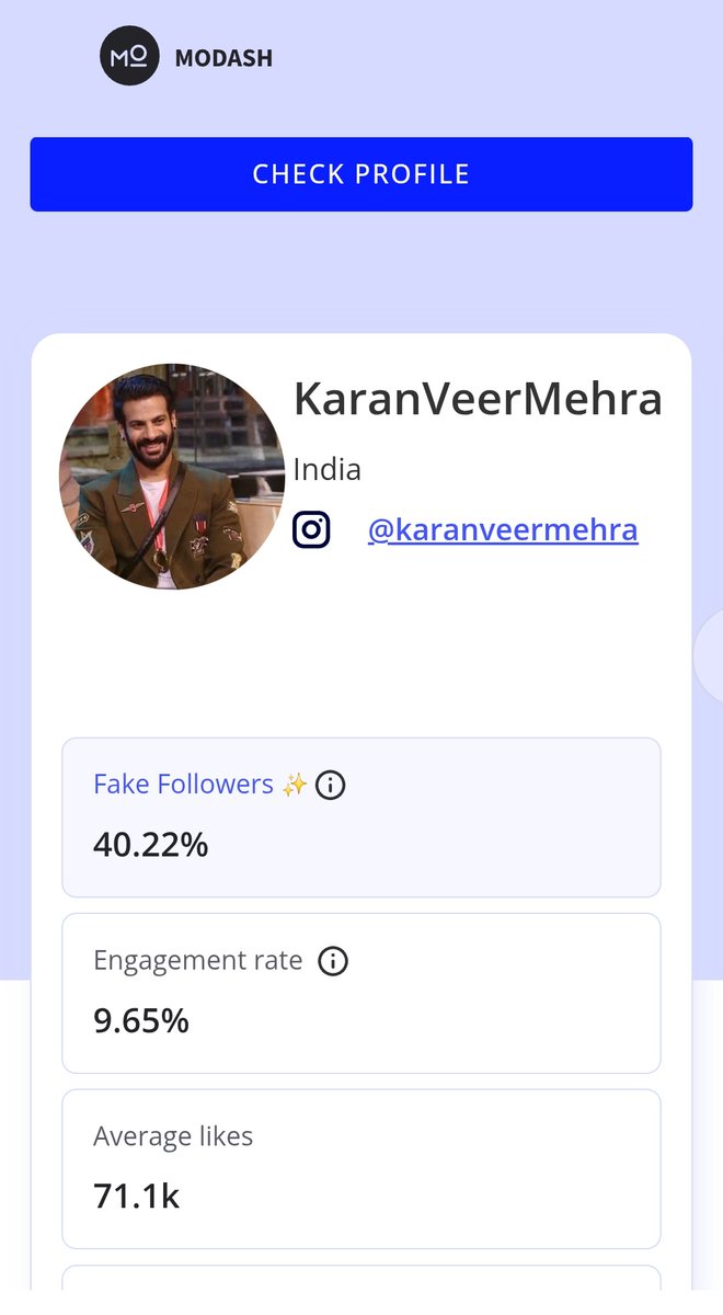 The planetmediapr of #KaranveerMehra is just 😑, after adding bots on Instagram Live video, now the added bots on Instagram to increase followers?  As per the data, 40.22 % of 960,000 followers are fake followers as in bots, which is  38,6112 ?