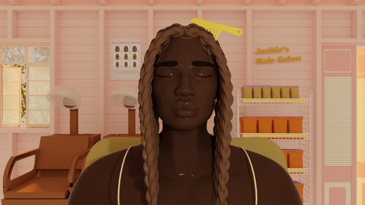 My work ' Jackie's Hair Salon' for @babashopwrld is now live on <a href="/zora/">$zora</a>