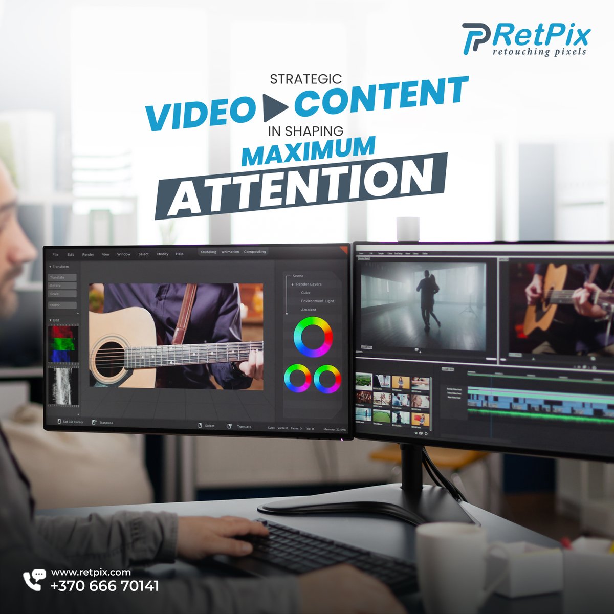 RetPix's tweet photo. Want to grab attention? 

With high-quality videos, we create strategic content that hooks, engages, and keeps your audience watching till the end. 

Contact Us Today:
📧: hello@retpix.com
📱: +370 666 70141 

#retpix #videocontent #videoediting #creative #videoeditingservices https://t.co/ly2v5yrplw