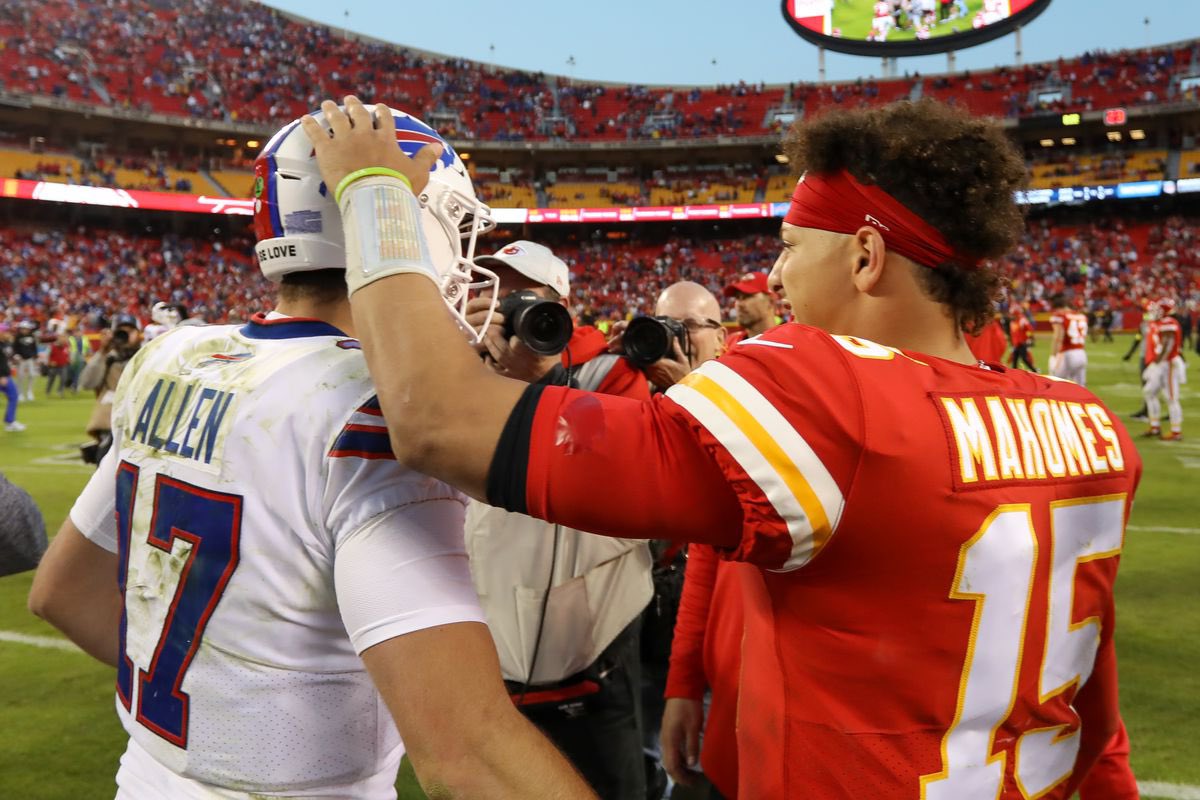 LanceTHESPOKEN's tweet photo. No matter how they will try and dice it moving forward, 4-0 is 4-0.

We’ve never seen another QB dominate another QB like Patrick Mahomes dominates Josh Allen in playoff history.

Stop with the comparisons because there are none.

There’s Patrick Mahomes. And then everyone else. https://t.co/0A9oAF8eTZ