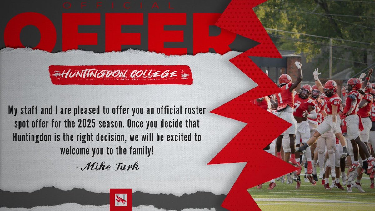 After a great visit and conversation with ⁦<a href="/ChaelPridgen/">Chael Pridgen</a>⁩ I am blessed to announce I have received an over from ⁦<a href="/HawksFootball/">Huntingdon Football</a>⁩ #Hawkem ⁦<a href="/CoachM_Hancock/">Mike Hancock</a>⁩ ⁦<a href="/MatthewRiden/">Matthew Riden</a>⁩ <a href="/coachBradley83/">Matt Bradley</a> ⁦<a href="/ApalacheeFB/">Apalachee Football</a>⁩
