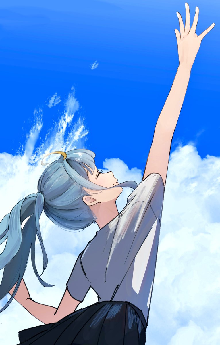 #イラスト
背伸び