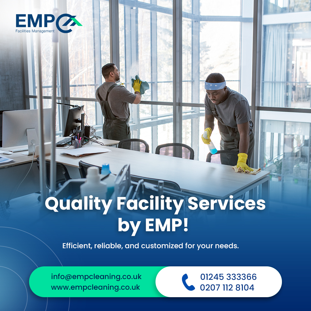 EMP_Facility's tweet photo. Elevate your workspace with EMP Facility Management!

📞 Call us today: 01245 333366 | 0207 112 8104
📧 Email: info@empcleaning.co.uk
🌐 Visit: https://t.co/59hj2RAExR

#FacilityManagement #CleanAndEfficient #EMPServices https://t.co/NUyFuToyol
