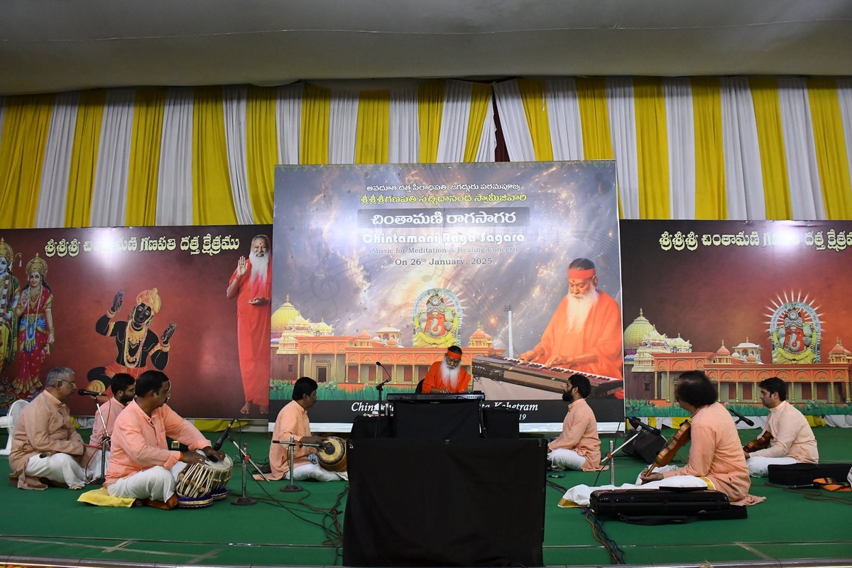SgsSwamiji's tweet photo. • Datta Kshetra Nada Yatra 2025 • 26 Jan 2025

- Republic Day Celebrations
- Music for Meditation - Chintamani Raga Sagara

SGS Ashrama, Visakhapatnam, Andhra Pradesh

#datta #dattakshetrayatra2025 #music #meditation #healing #sgsswamiji #raga #nada #ragasagara #visakhapatnam #chintamaniragasagara #RepublicDay