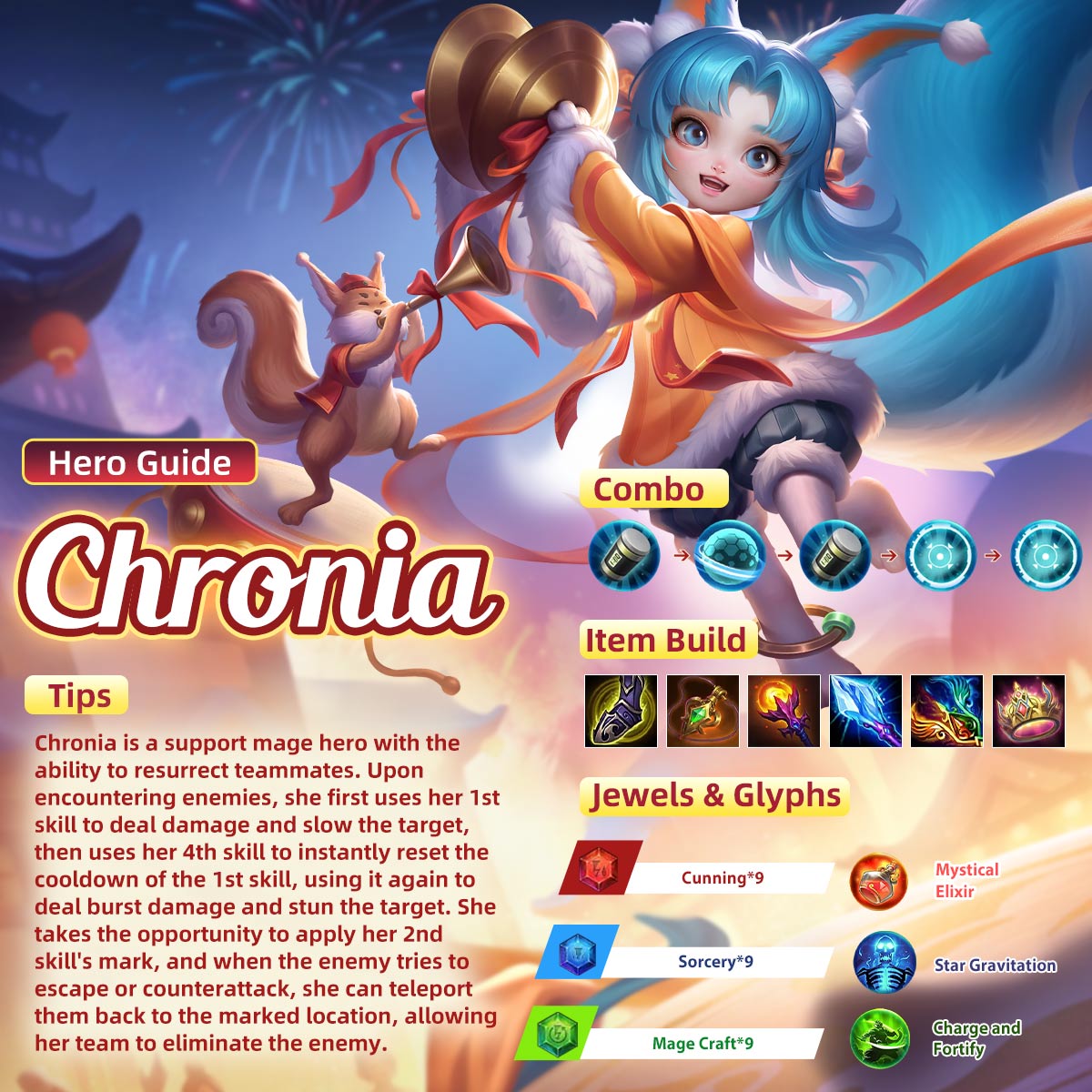HeroesEvolved's tweet image. Chronia is a support mage hero with the ability to resurrect teammates. The release of her ultimate requires a high level of prediction from the player. #HeroesEvolved #MOBA #HeroGuide #Chronia