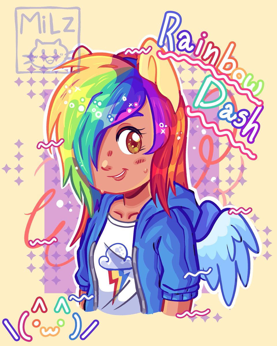 MilzTheArtist's tweet photo. Rainbow Dash!! \(^>w<^)/ 🌈
.
.
.
#mylittlepony #RainbowDash #fanart #digitalart https://t.co/tWihKhJuGv