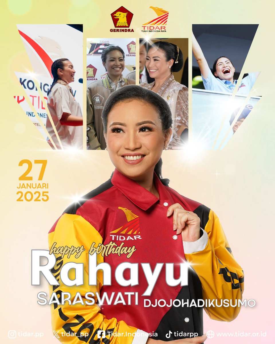 tidar_pp's tweet photo. Selamat Ulang Tahun Sistum @RahayuSaraswati , Doa terbaik dari kami seluruh Pengurus Tunas Indonesia Raya untuk Ketua Umum Kebanggaan & Tersayang kami semua. Terus menjadi Panutan bagi Bangsa ini, terus berjuang untuk Masyarakat Indonesia!
#prabowo #gerindra #tidar #youth #muda https://t.co/rnVA7gsuJC