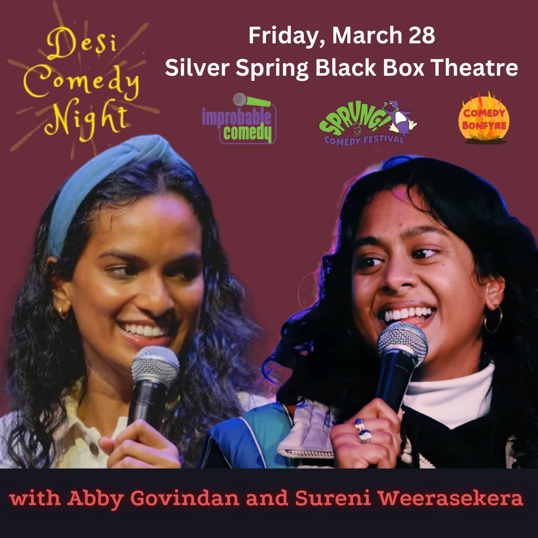 Breaking barriers, bringing the laughs! 🎤💪 

Featuring headliners from Netflix, DC Improv, NBC, Prime, Vogue, and the NYC Comedy Festival

Excited to have <a href="/LizBarlow22/">Egglizabeth</a>, <a href="/gracie_canaan/">Gracie Canaan</a>, <a href="/sureni/">Sureni Weerasekera</a>,  <a href="/abbygov/">abby govindan</a> headline with this in February and March <a href="/AuroraMarketDC/">Aurora Market DC</a>  <a href="/ImprobComedy/">Improbable Comedy</a>
