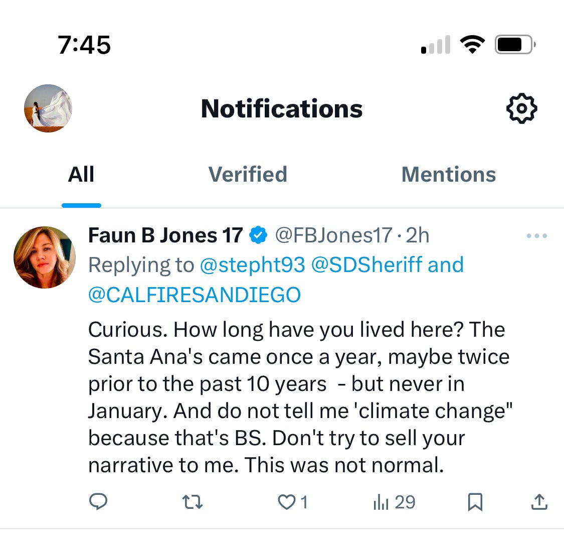 Of course this coward makes a comment and then blocks me. She knew she was about to get read!!! 

Santa Ana winds happen all the time. I can recall at least 9-10 times last year. And why do you think she asked how long I have lived here, like I couldn’t be born here?