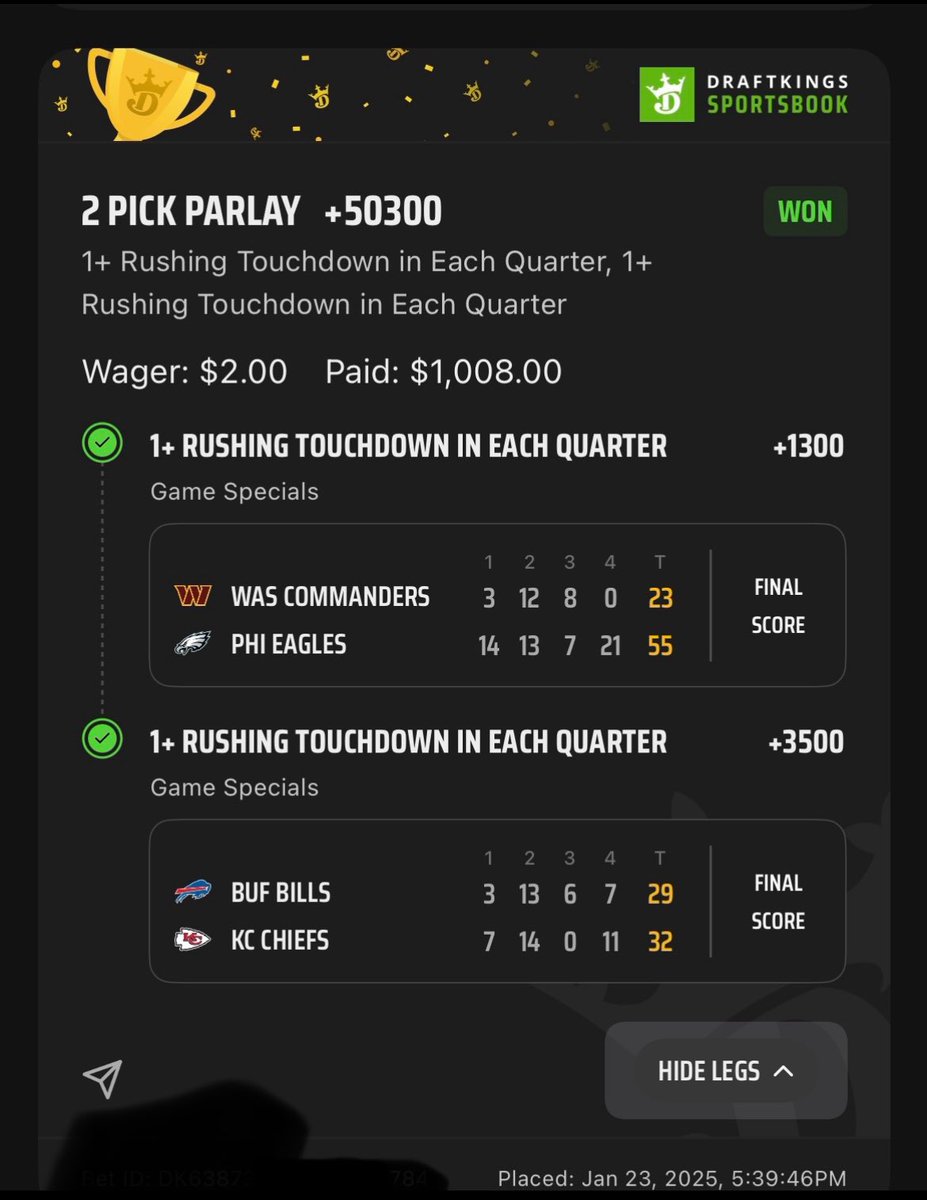 LOTTOKING823 (@nolastrong2025) on Twitter photo TWO DOLLAR BET TO WIN 1,008$!! 💰💥🔥💵✅💸🤑
YOU DONT ALWAYS HAVE TO WAGER A LOT TO WIN A LOT
<a href="/DKSportsbook/">DraftKings Sportsbook</a> <a href="/DraftKings/">DraftKings</a> <a href="/br_betting/">br_betting</a> <a href="/NFLonFOX/">FOX Sports: NFL</a> <a href="/Platinum_Pickz/">PLATINUM PICKS</a> <a href="/SportsLine/">SportsLine</a> <a href="/ActionNetworkHQ/">Action Network</a> <a href="/brgridiron/">B/R Gridiron</a> <a href="/CBSSports/">CBS Sports</a> #bettingsports #betting #SportsBettingX #SportsGamblingX #props TWO DOLLAR BET TO WIN 1,008$!! 💰💥🔥💵✅💸🤑
YOU DONT ALWAYS HAVE TO WAGER A LOT TO WIN A LOT
<a href="/DKSportsbook/">DraftKings Sportsbook</a> <a href="/DraftKings/">DraftKings</a> <a href="/br_betting/">br_betting</a> <a href="/NFLonFOX/">FOX Sports: NFL</a> <a href="/Platinum_Pickz/">PLATINUM PICKS</a> <a href="/SportsLine/">SportsLine</a> <a href="/ActionNetworkHQ/">Action Network</a> <a href="/brgridiron/">B/R Gridiron</a> <a href="/CBSSports/">CBS Sports</a> #bettingsports #betting #SportsBettingX #SportsGamblingX #props