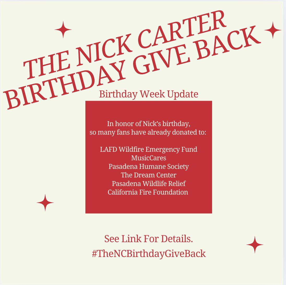 It’s Nick’s Birthday Week! Let’s end #TheNCBirthdayGiveBack in a big way 🎉🎉. 

Thank you to everyone who has donated and shared already! 

Get the details here: docs.google.com/forms/d/e/1FAI…