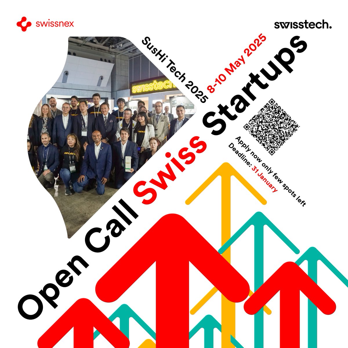 Swissnex (@swissnexnetwork) on Twitter photo 🚀 Calling Swiss startups! Showcase your #innovation at Asia’s largest startup event: <a href="/SusHiTech_SUEN/">SusHi Tech Tokyo 2025 on May 8-10</a>!
📍 May 8–10, Tokyo
🌏 40,000+ visitors, 600+ VCs
This year’s focus is #Robotics #AI #AR #VR—with an Expo 2025 twist!
📢 Apply now: tinyurl.com/sttgsp2025
#Startups #VCs 🚀 Calling Swiss startups! Showcase your #innovation at Asia’s largest startup event: <a href="/SusHiTech_SUEN/">SusHi Tech Tokyo 2025 on May 8-10</a>!
📍 May 8–10, Tokyo
🌏 40,000+ visitors, 600+ VCs
This year’s focus is #Robotics #AI #AR #VR—with an Expo 2025 twist!
📢 Apply now: tinyurl.com/sttgsp2025
#Startups #VCs