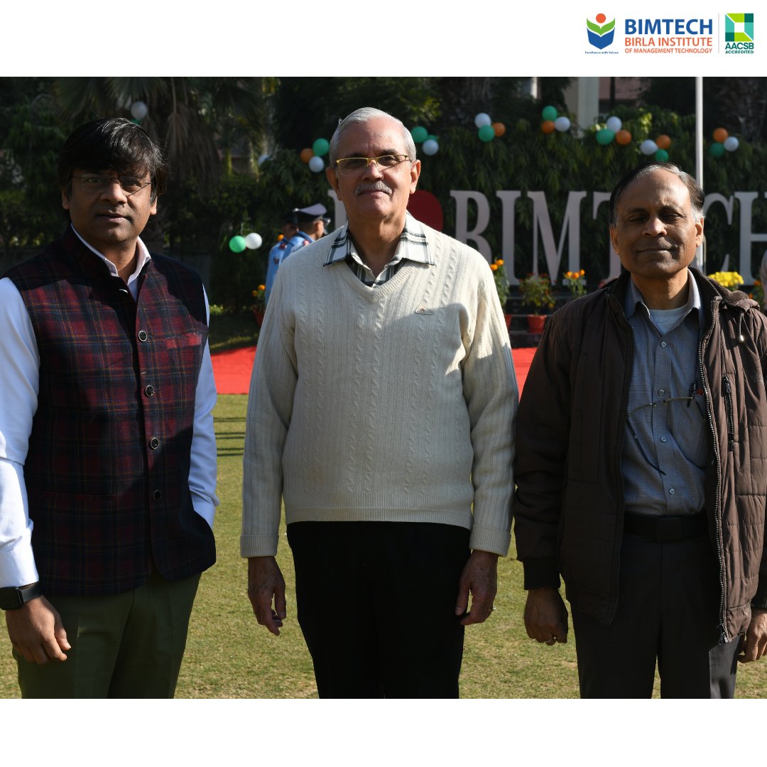 Birla Institute of Management Technology (BIMTECH) celebrated Republic Day with fervor! 

Dr. Prabina Rajib, our Director, hoisted the Indian flag, emphasizing the alignment of BIMTECH's progress with the nation's growth. 

#RepublicDayIndia #BIMTECH