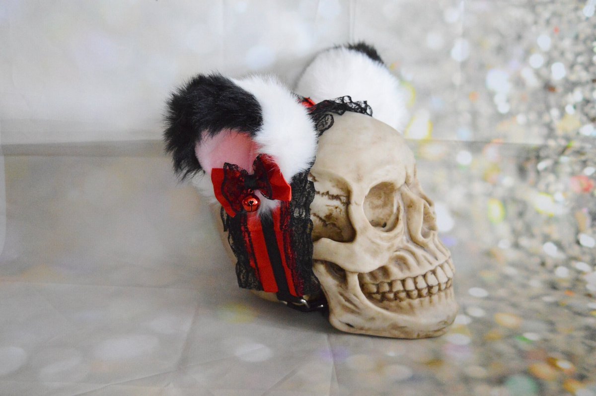 Nekollars's tweet image. MtO - Lolita Headband with  Kitten play cat ears with ribbon bows - neko lolita cosplay costume - kitten play gear accessories tuppu.net/51fb2ace #Etsy #Nekollars #ClipOnEars