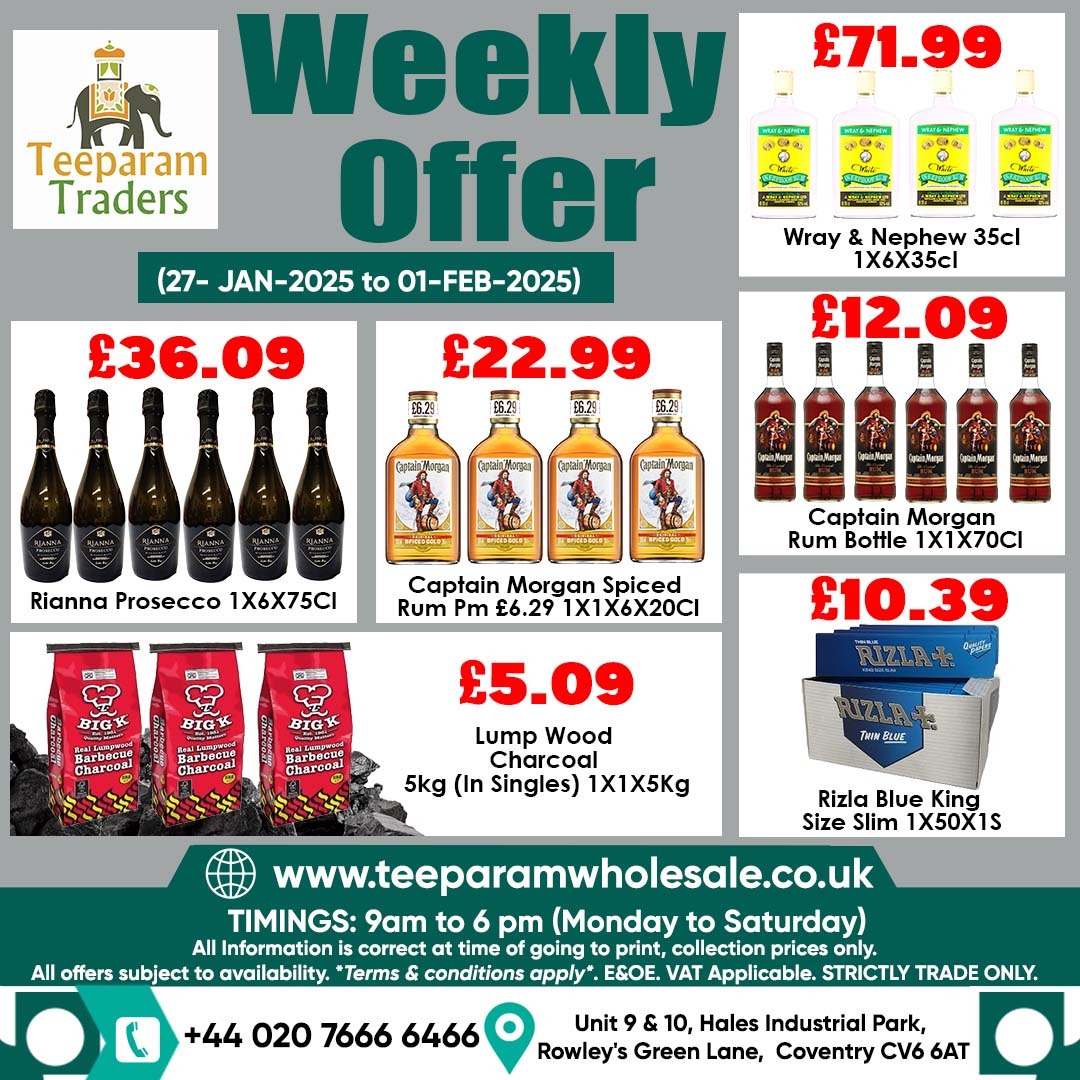 Teeparamtraders's tweet photo. 𝐃𝐞𝐚𝐫 𝐂𝐮𝐬𝐭𝐨𝐦𝐞𝐫𝐬  Buy the following products at discounted wholesale prices from Teeparam Traders.  
𝑪𝒂𝒍𝒍  𝑼𝒔  - +44 024 7666 6466   
𝑽𝒊𝒔𝒊𝒕 𝑼𝒔  -  https://t.co/DzyGkDCZUG
.
#lucozadeblue #redbull #listerinemouthwash #chapstick #c4zerosugar #clippergas #rum https://t.co/dwW3Rznvf1