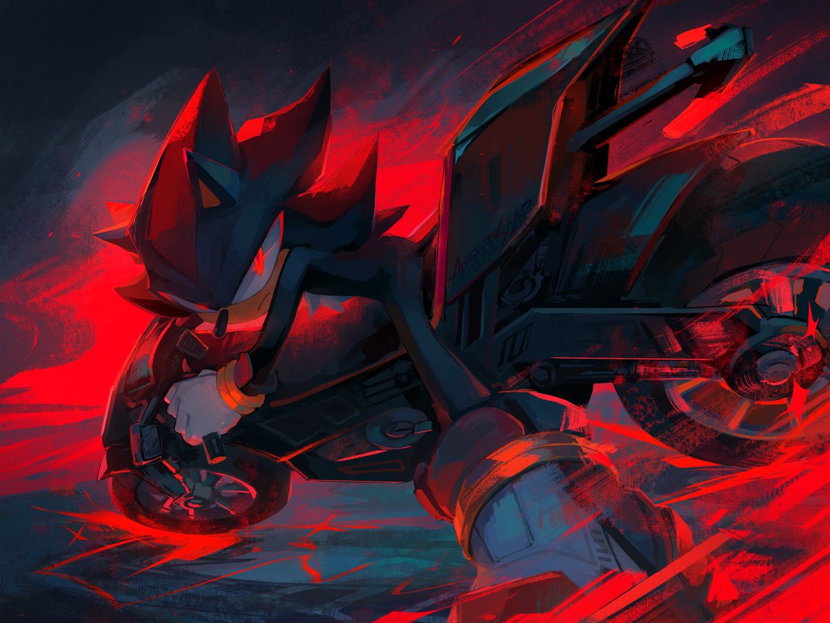 just watched sonic 3 shadow the hedgehog is so cool i had to draw him