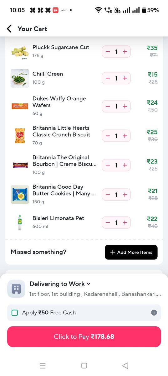 Sunilramki's tweet photo. @ZeptoNow my actual product cost is 115/-.
You are charging 170+ 12 handling charges.???

After applying 50/- coupon code it's 127.68.
So, for 115/- product+ 50/- coupon code, I'm paying 128/-.
How ridiculous.???

High time to uninstall 10 mins delivery and help local vendors.. https://t.co/sEXgPEf1sg
