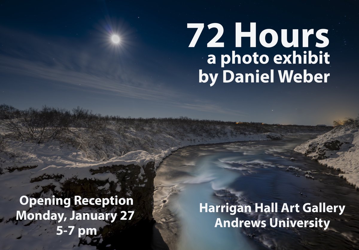My new photo exhibit opens tomorrow on the campus of <a href="/AndrewsUniv/">Andrews University</a>