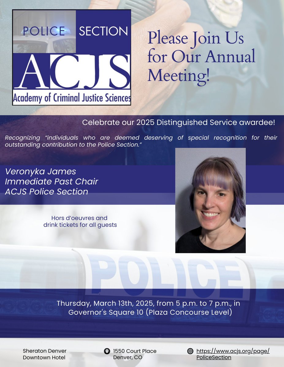Join us in celebrating our next award winner, Dr. Veronyka James, as the 2025 Recipient of the Distinguished Service Award.

🗓️ Date: March 13, 2025
⏰ Time: 5 p.m. – 7 p.m.
📍 Venue: Sheraton Denver Downtown Hotel, Governor's Square 10 (Plaza Concourse Level)