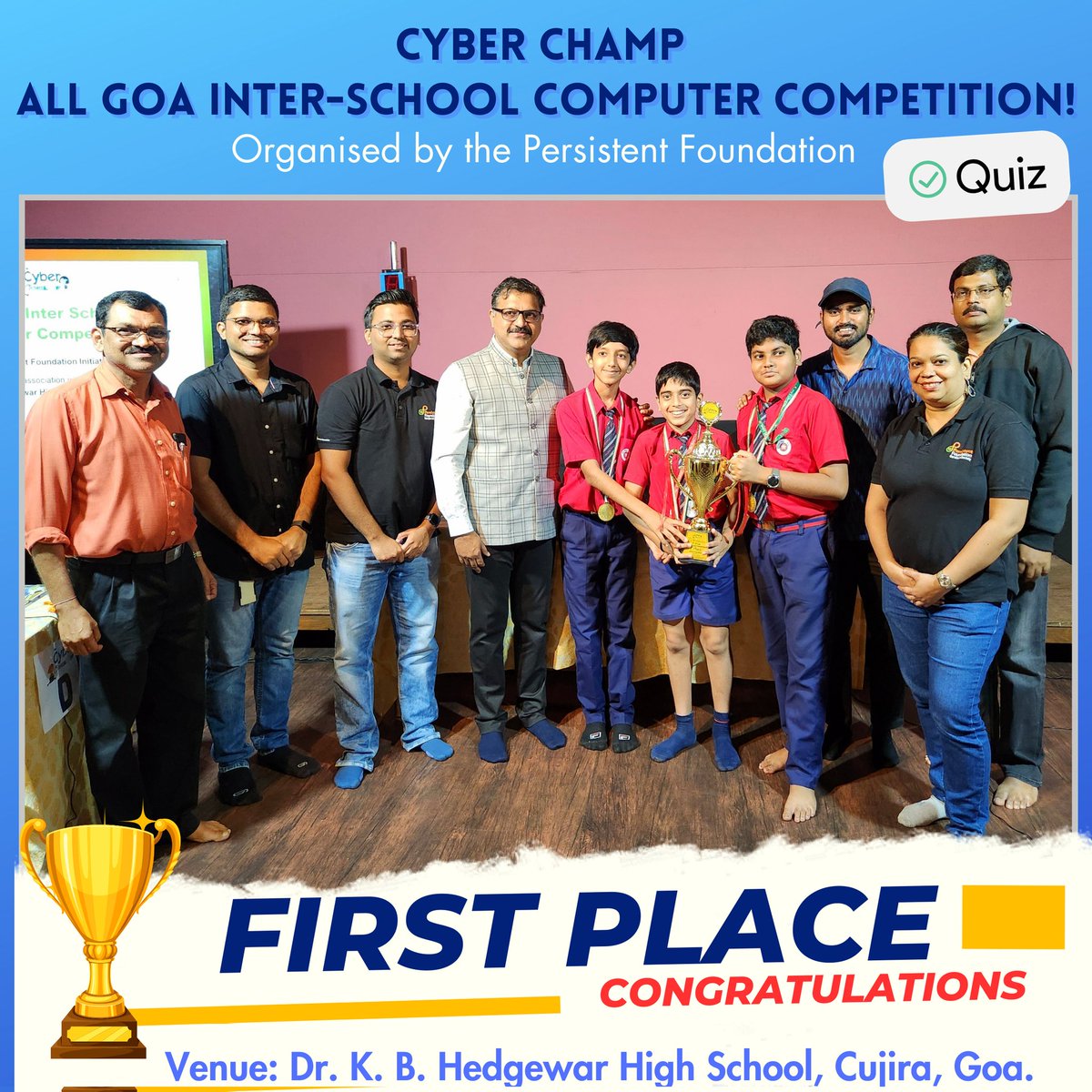 thekingschool's tweet image. The King’s School Emerges Victorious at the Cyber Champ - All Goa Inter-School Computer Competition!🏆 

Heartiest congratulations to,
✨ Viraditya Pai Kane (Class 7)
✨ Aragya Goyal (Class 8)
✨ Amrik Bairagya (Class 9)
#CyberChamps #NurturingTalent #PersistentFoundation #TKSGoa