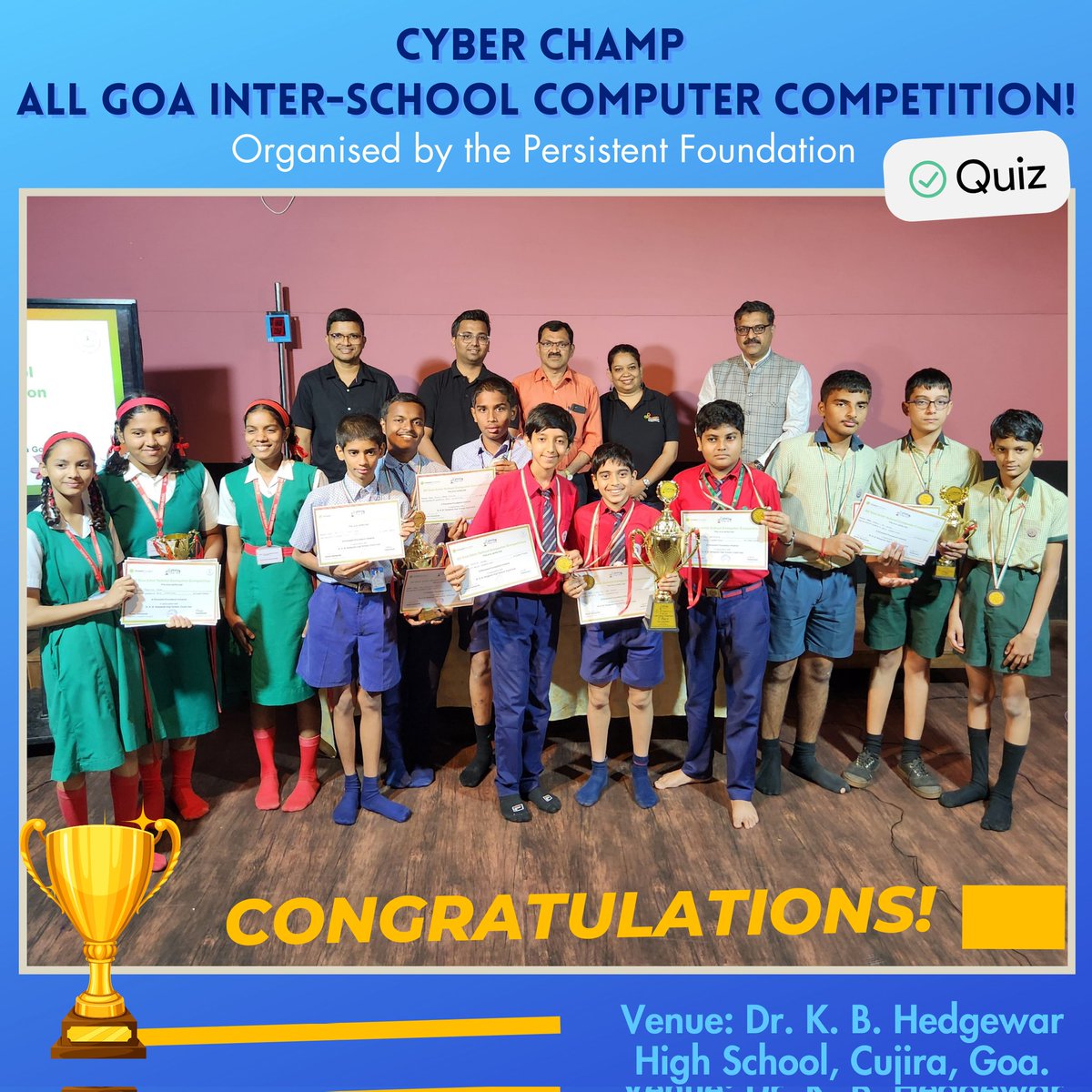 thekingschool's tweet image. The King’s School Emerges Victorious at the Cyber Champ - All Goa Inter-School Computer Competition!🏆 

Heartiest congratulations to,
✨ Viraditya Pai Kane (Class 7)
✨ Aragya Goyal (Class 8)
✨ Amrik Bairagya (Class 9)
#CyberChamps #NurturingTalent #PersistentFoundation #TKSGoa