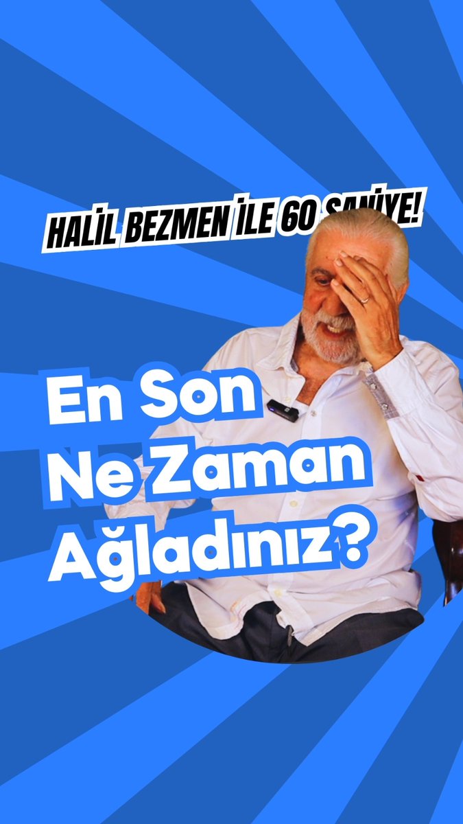 En son ne zaman ağladığımı sordular bu hafta bana. Cevap vermek pek zor olmadı. İzlemeniz temennisiyle...

youtube.com/shorts/Fh0FIPH…

#halilbezmen #halilbezmenvlog #halilbezmenile60saniye #halilbezmenyoutube #GünlükHayattan #Hayatınİçinden #ağlamak