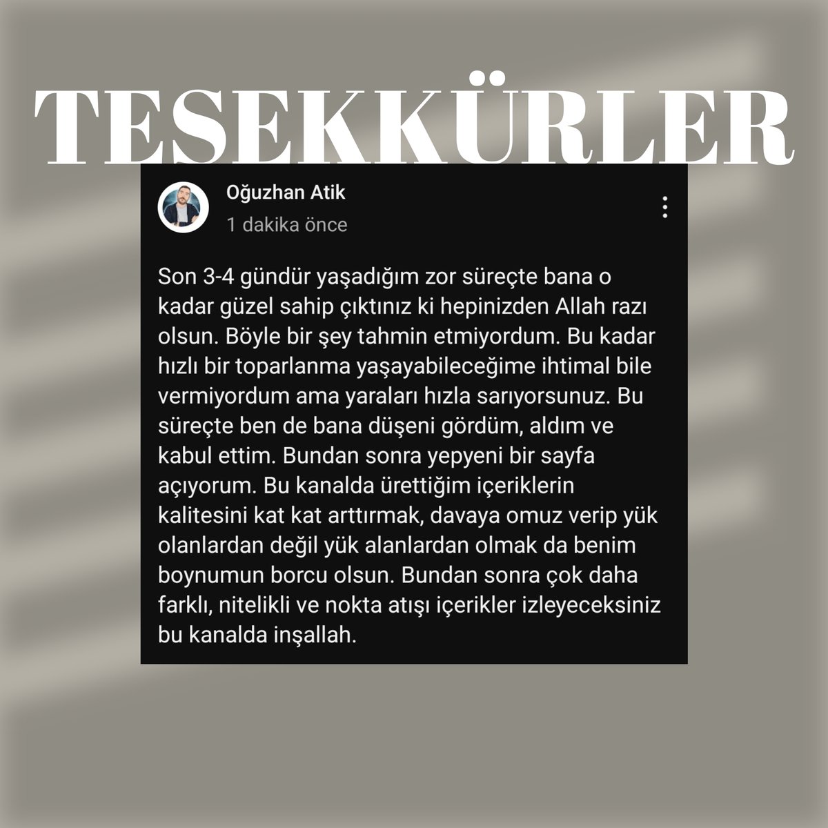 Çok zorunlu açıklama... Hem de çok... İyi ki varsınız