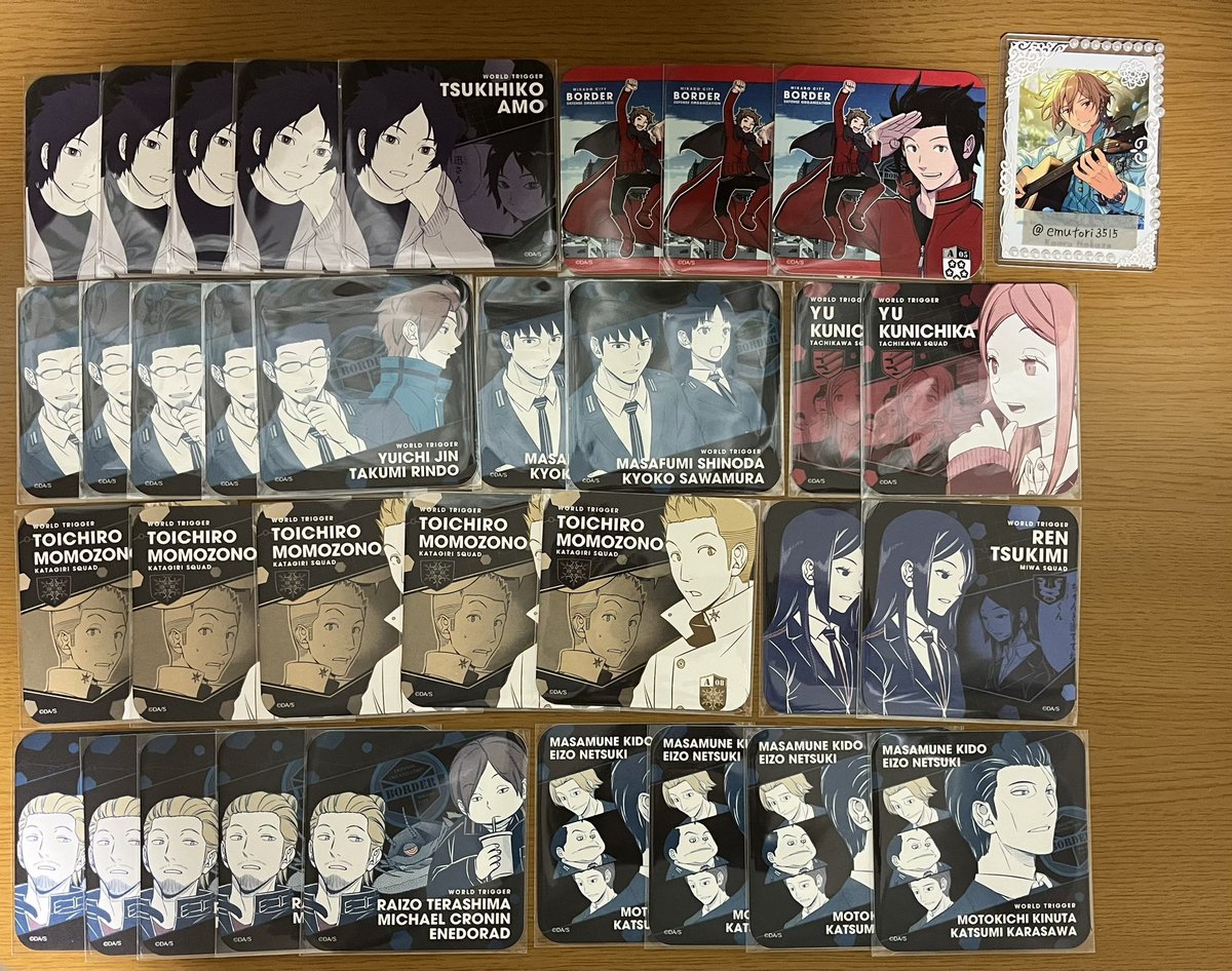 【譲渡】
ワールドトリガー ワートリ アートコースター アトコ ジャンフェス

譲：風間、佐鳥、嵐山、片桐、一条、天羽、国近、桃園、月見、エンジニア、上層部、忍田、迅&amp;林藤

求：120/枚＋送料

1枚目💖は倍数、その他は同数2枚目の3、4段目からお迎えください

お気軽にお声掛けください