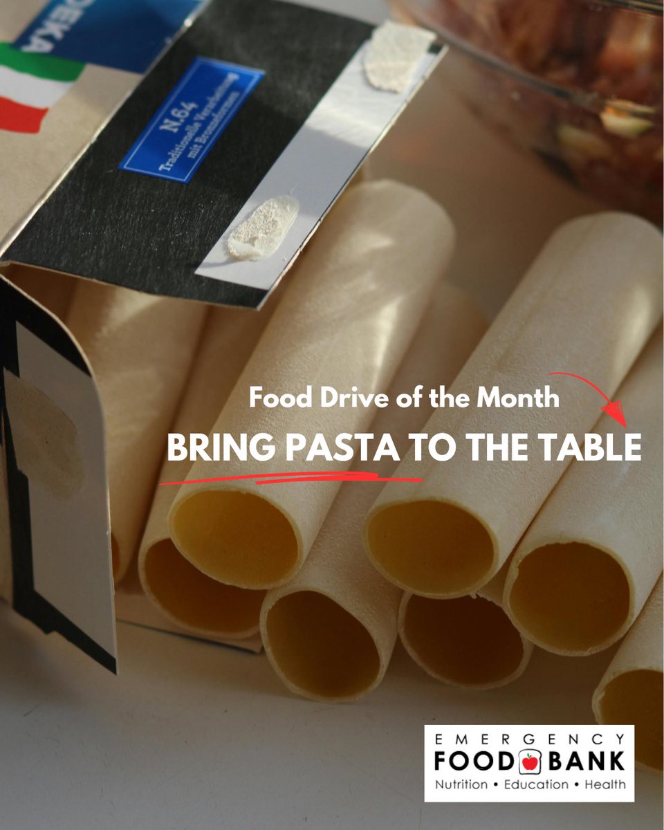 EFBFS's tweet image. 🍝 Bring Pasta to the Table!

Support the Emergency Food Bank by donating pasta now through Jan 31.

📍 Drop-off: Emergency Food Bank

Every box helps a family in need! 💛
#PastaDrive #FightHunger #GiveBack