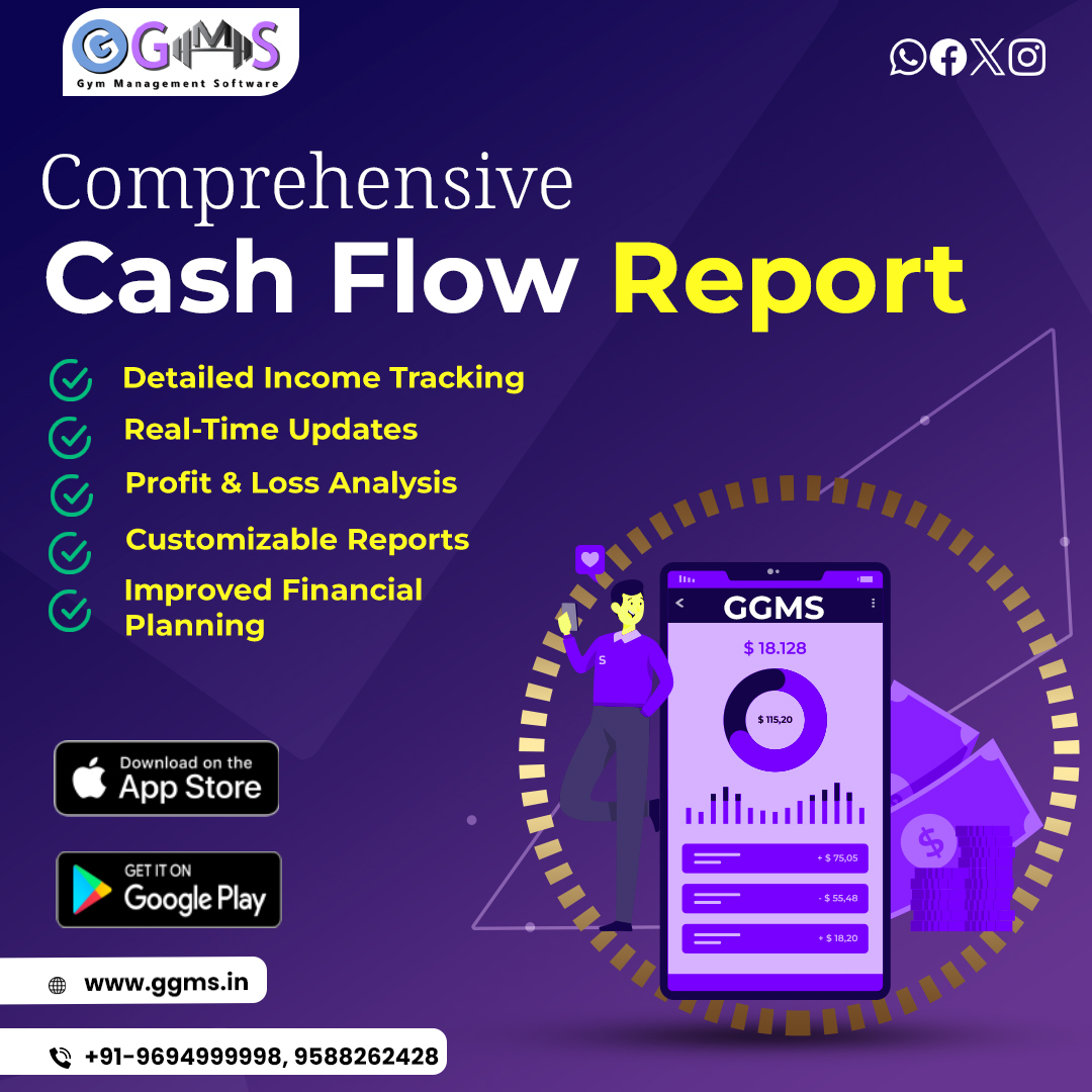 GGMSGYM's tweet photo. Track Your Gym's Financial Health with GGMS! Comprehensive cash flow reports at your fingertips. #gymsoftware #softwareforgymowner #ggmswithyou #gymmanager #GGMS #gymmanagementsoftware #gymowner #gymmanagement #CloudBasedSoftware #CashFlowReports #FinancialControl #StayConnected https://t.co/f2hUflvD3a