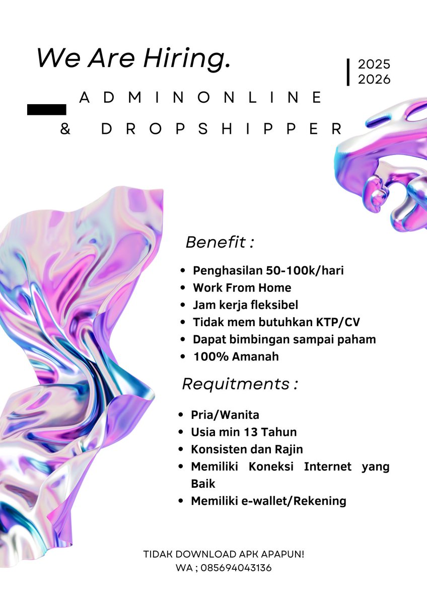 sundazee11's tweet photo. @wirematcha @tanyarlfes sini nder gabung freelance ku, kerjaannya cm balesin chat sesuka kamu, WFH, gajinya 50-100k/hari, tanpa kejar target. yg minat boleh lgsg dm yaa💙 https://t.co/txkS4boBaG