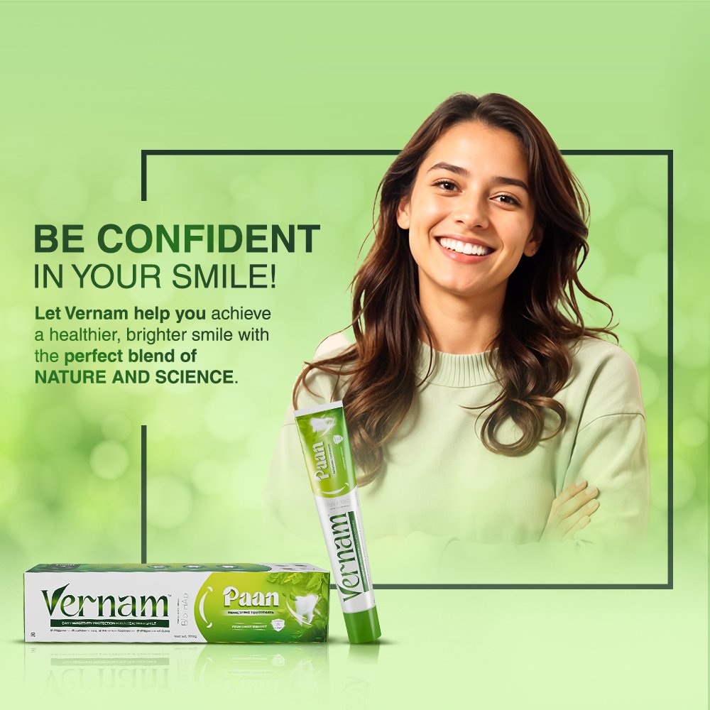 Say hello to a brighter, healthier smile with #Varnam Paan Toothpaste 🌿🧪. A perfect blend of nature and science for teeth that shine with health and confidence!

💚 Refresh. Protect. Shine.

#SmileConfidently #HealthySmile #NatureAndScience

🦷 Try it now!