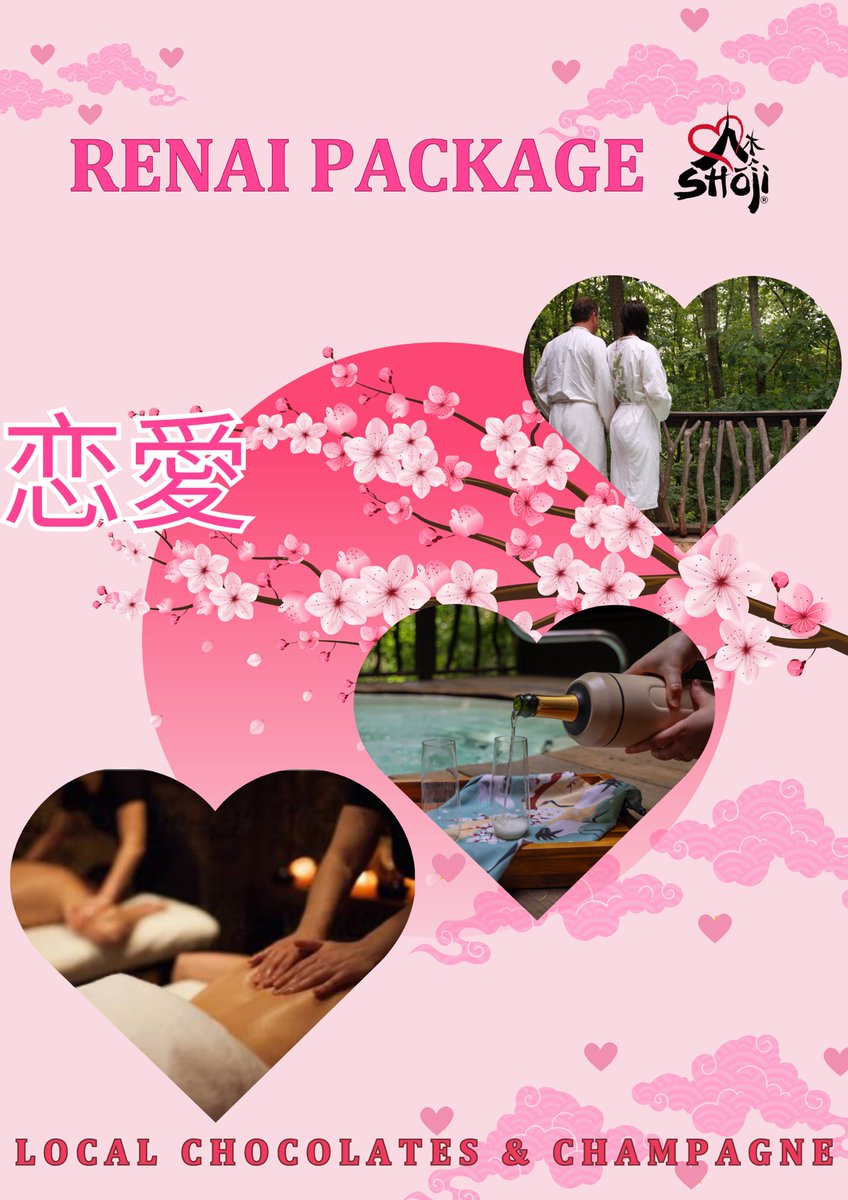 Celebrate love or treat yourself this February at Shoji Spa! 💖

✨ 1-hour private saltwater hot tub soak
✨ Local chocolates &amp; champagne 🍫🍾
✨ 90-minute massage
✨ Relaxation in our Savasana Retreat

A 3.5-hour journey of pure bliss! 

Call 828-299-0999 to book!