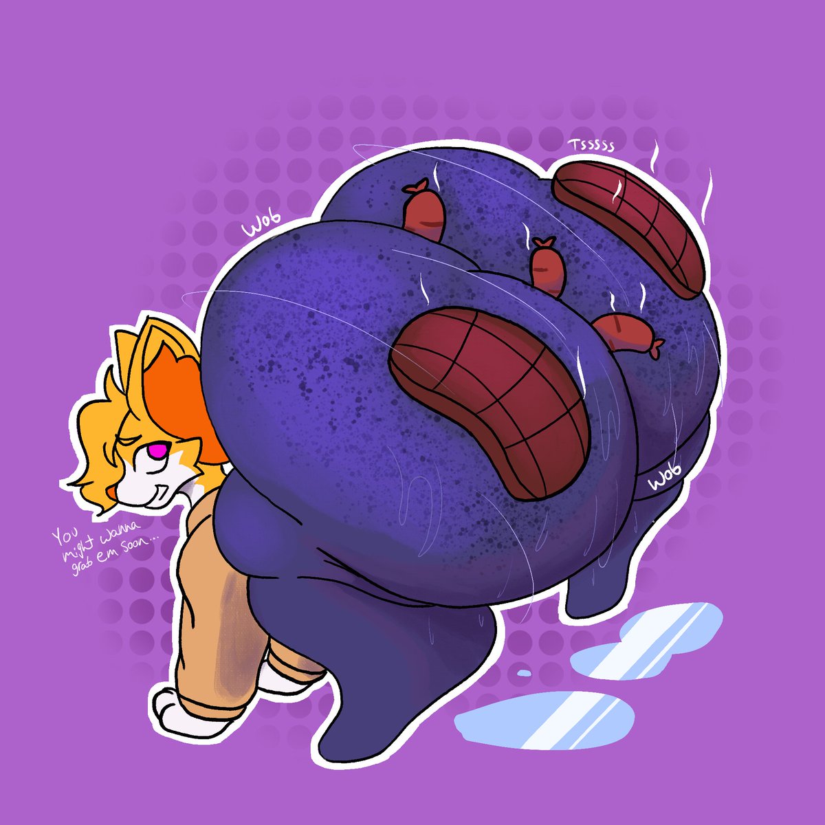 The perks of your ass doubling as a grill it gets pretty sweaty back there tho extra seasoning 💦😋