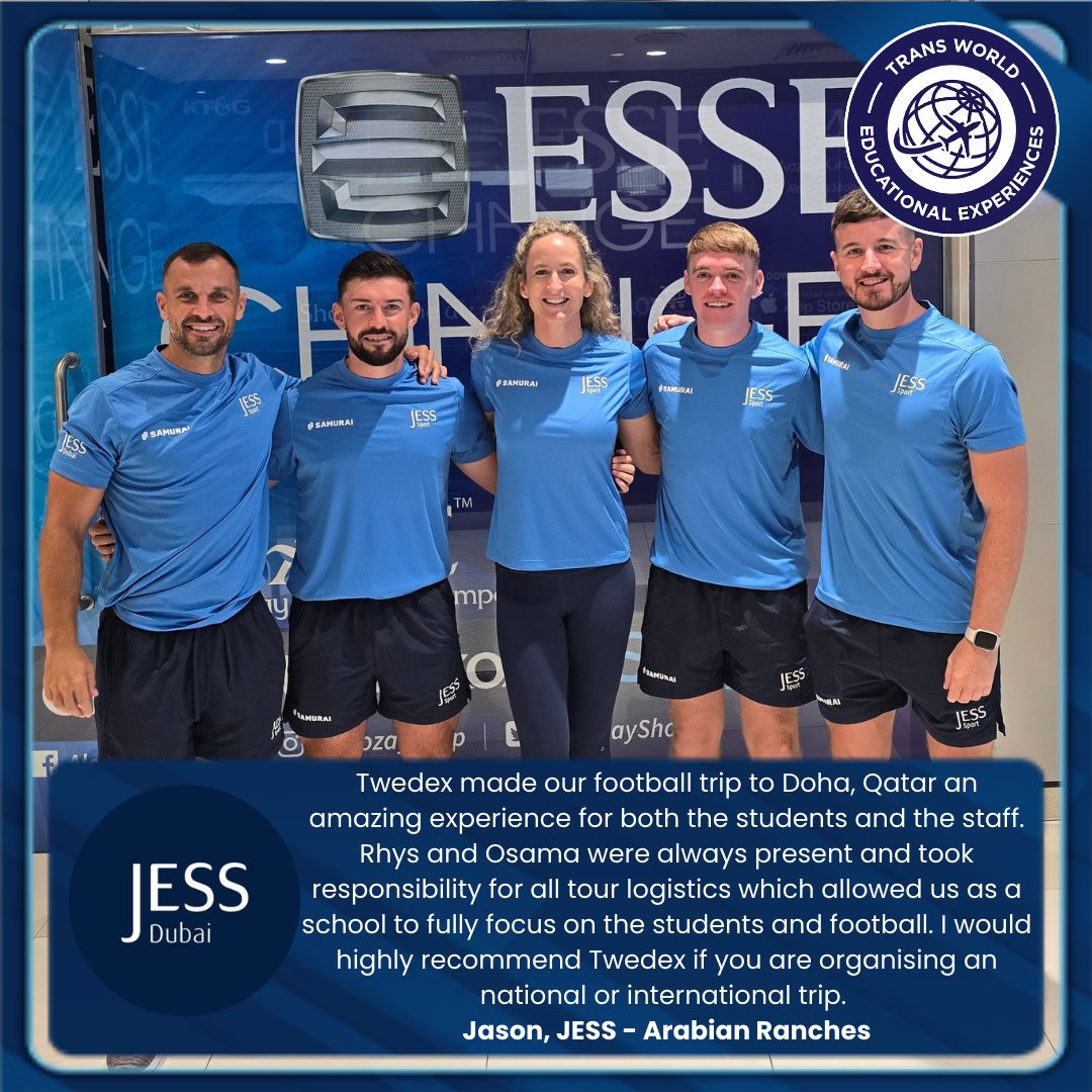 Trans World Educational Experiences (Twedex) (@twedex_) on Twitter photo โญโญโญโญโญ
Thank you for your review, Jason from <a href="/JESSDubai/">JESS Dubai ๐ฆ๐ช</a> ๐
Contact our friendly & knowledgeable team today to find out more about how Twedex can help you plan your next school trip โคต
๐ง journeys@twedex.com
#Twedex | #UnforgettableStartsHere โญโญโญโญโญ
Thank you for your review, Jason from <a href="/JESSDubai/">JESS Dubai ๐ฆ๐ช</a> ๐
Contact our friendly & knowledgeable team today to find out more about how Twedex can help you plan your next school trip โคต
๐ง journeys@twedex.com
#Twedex | #UnforgettableStartsHere