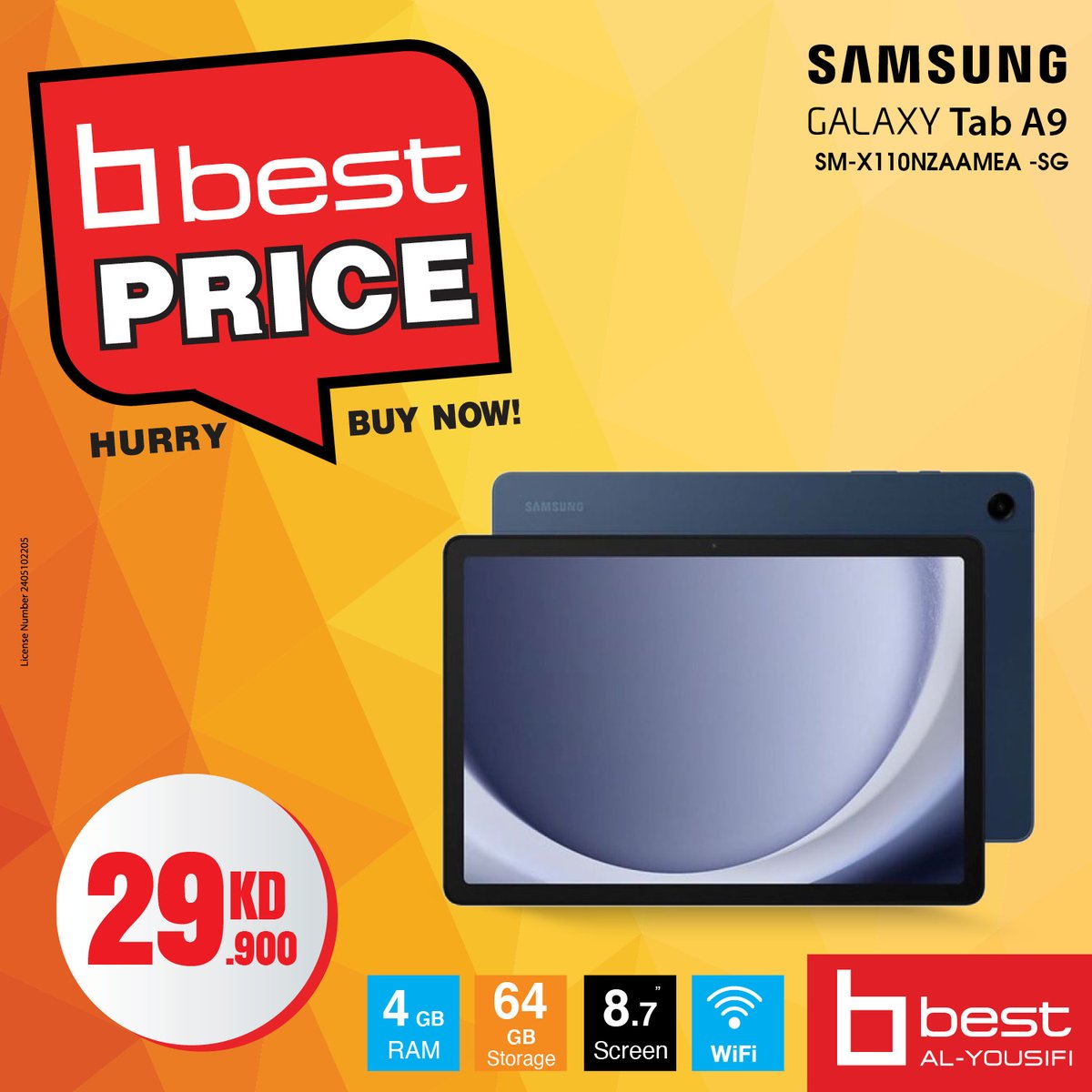 BestAlYousifi's tweet image. اكتشف القوة والأداء مع تابلت سامسونج TABA9، Tab A9، و Tab A9+. مثالية للعمل والترفيه! 📱

متوفر أونلاين وفي المعارض.

Order now: ow.ly/Achb50UNiF5

#Bestalyousifi #SamsungTab #TabletPower