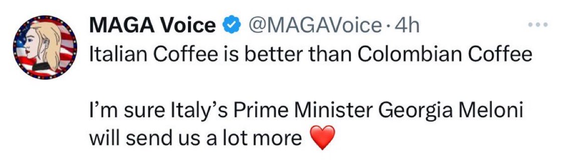 Italy doesn’t grow coffee beans, you absolute dumbfuck.