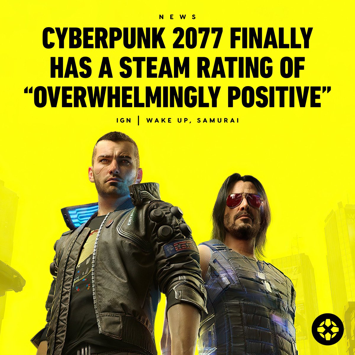 Over 4 years after release, Cyberpunk 2077 has hit a rating of Overwhelmingly Positive on Steam, confirmed by the game's Associate Game Director. bit.ly/3E6VhJz