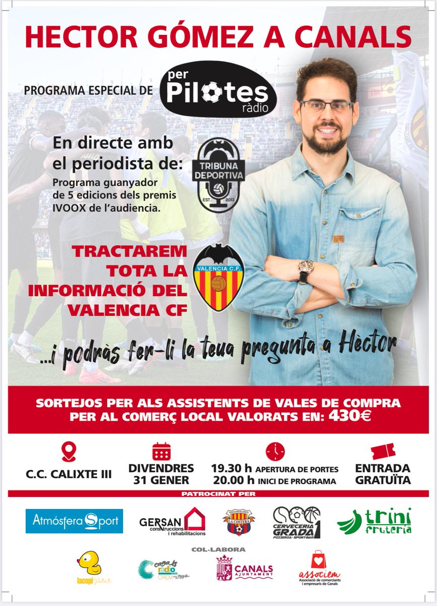 tinovcf's tweet photo. @Generaldepie_ Noche jodida Héctor, nos vemos el 31 en Canals. Un abrazo y amunt! https://t.co/6oVzq7LzSU