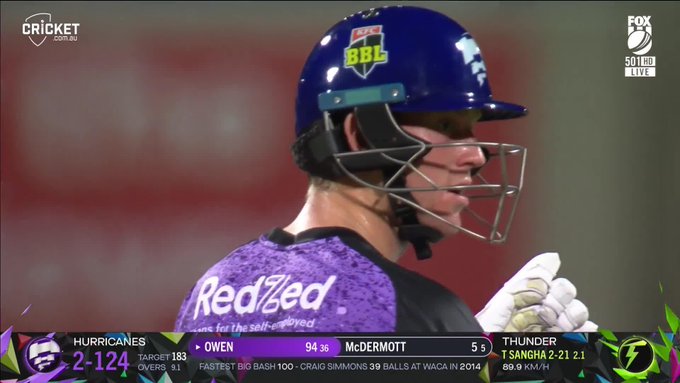 96 meters massive hit from Mitchell Owen 📹 Credits: Twitter/BBL