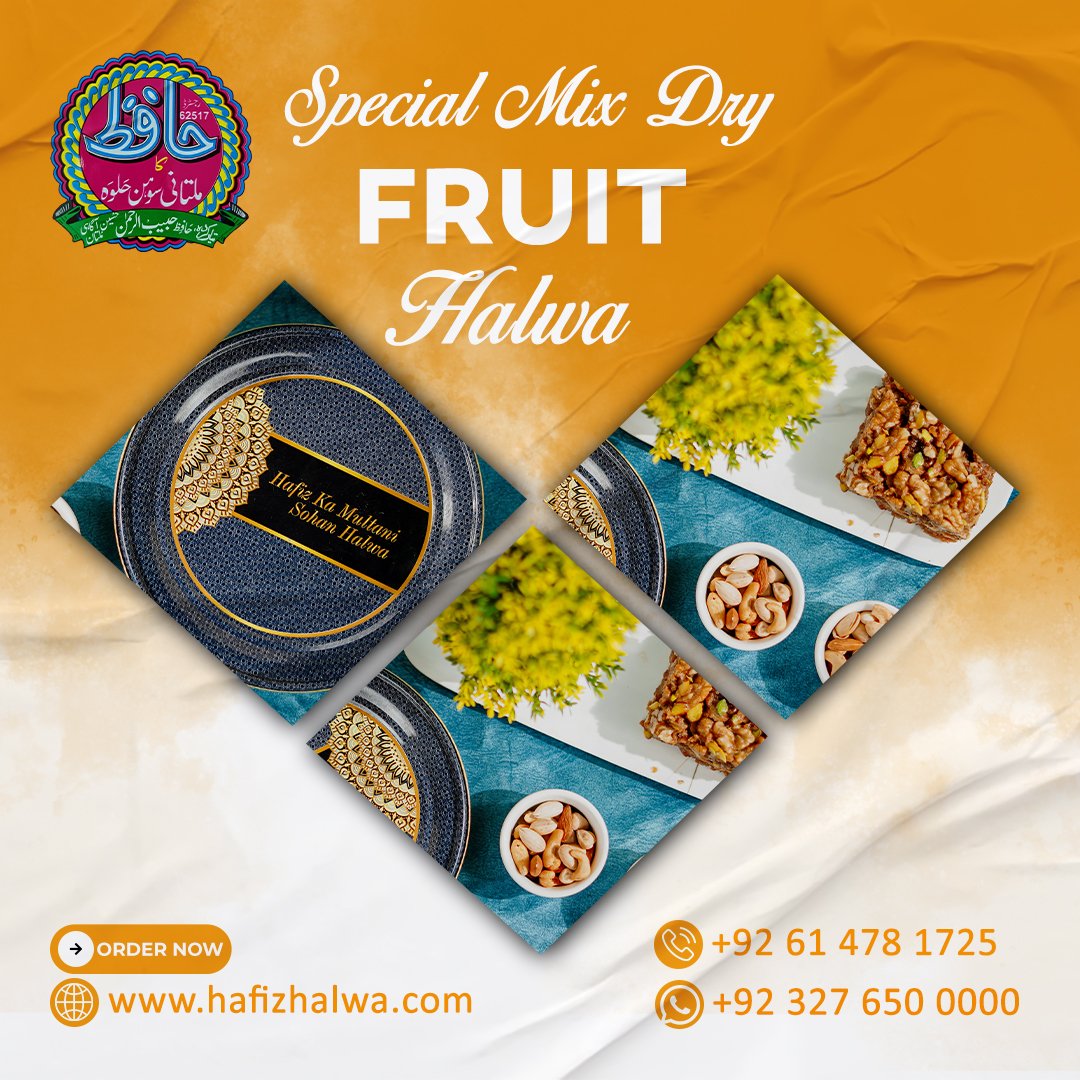 hafizsohanhalwa's tweet photo. Special Mix Dry Fruit Halwa (1Kg*) | Rs.2,000.00
#almond #walnut #SohanHalwa #Hafiz #pakistanifood #multanifood #cashondelivery #BestPricesinTown #original
This 1kg pack is packed with the extra crunchiness and richness of almonds, walnuts, pistachios, and cashew nuts, making it the perfect dessert for those who love a bit of texture in their sweets.